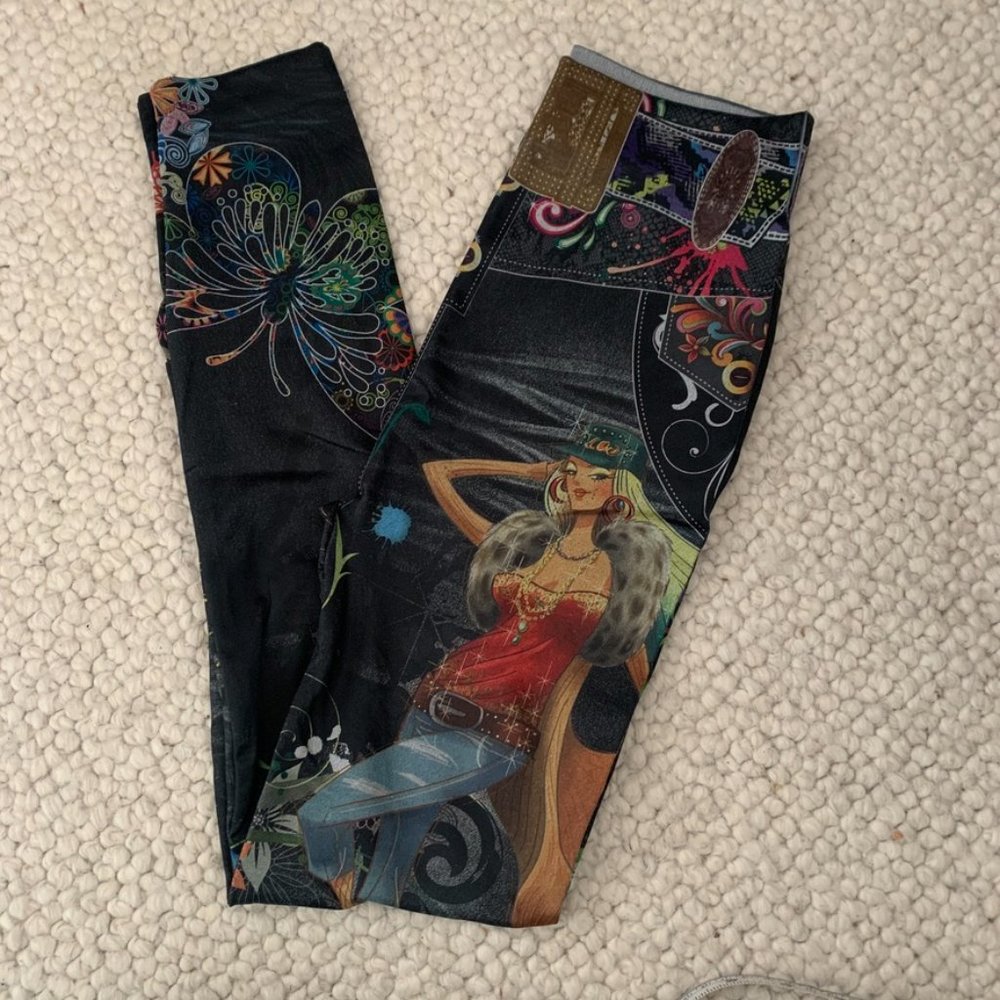 Butterflies and Guitar Psychedelic Leggings:
